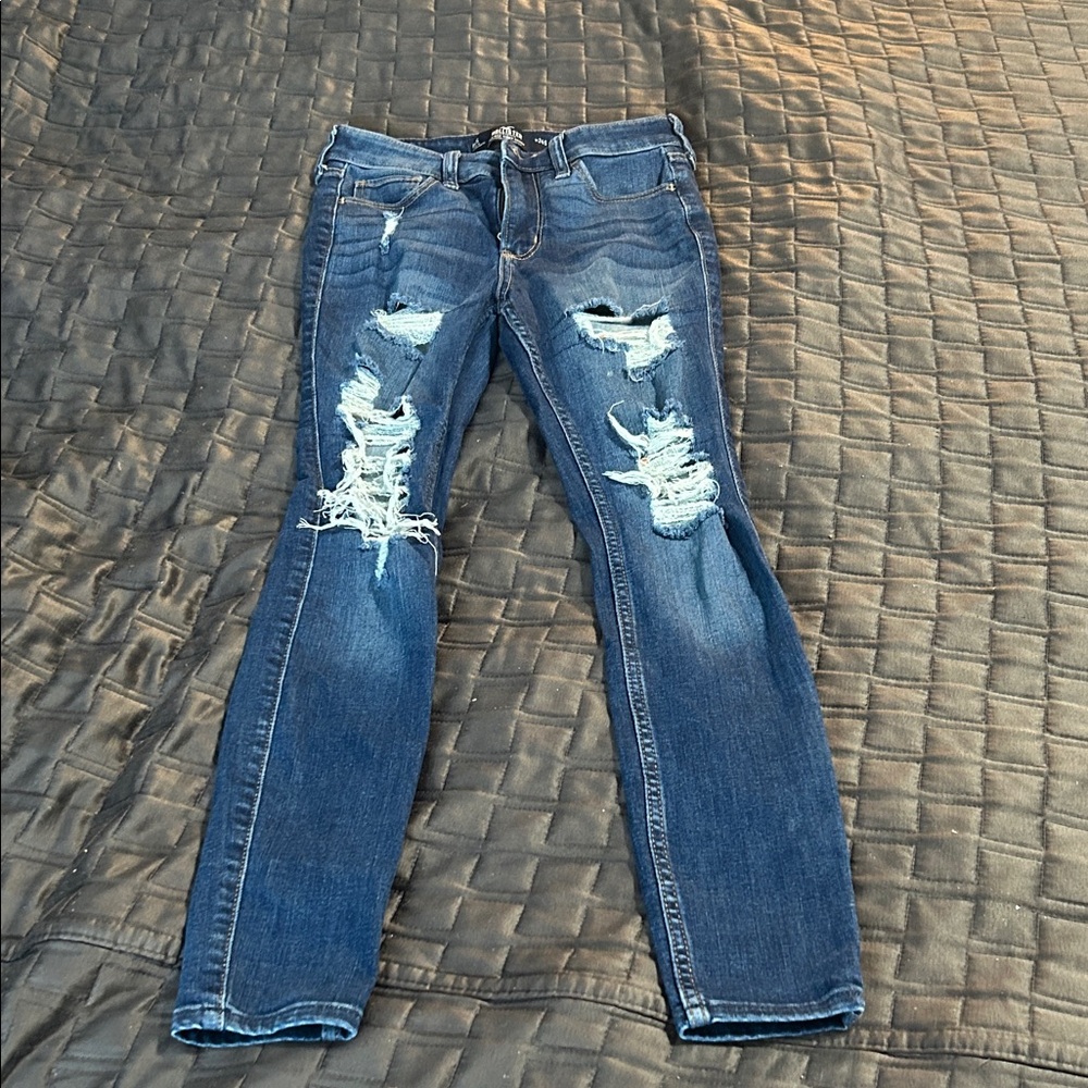 Hollister Ripped Blue Skinny Jeans